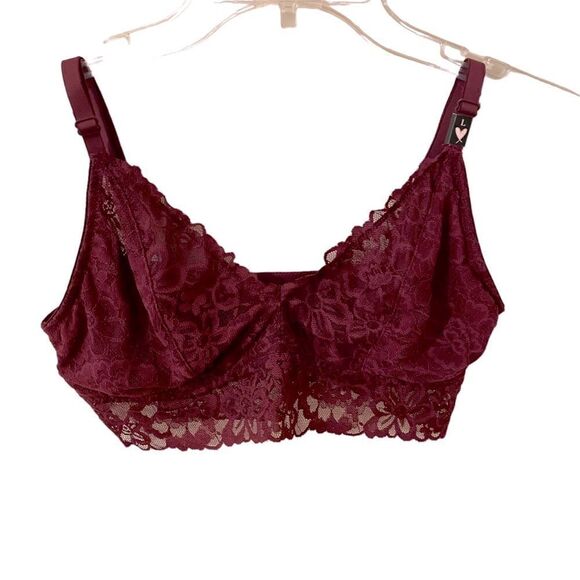 Victoria’s Secret Lace Bra Bralette Burgundy Lacie Sz L NWT - Picture 5 of 6